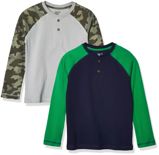 Amazon Essentials Boys' Long-Sleeve Henley T-Shirts
