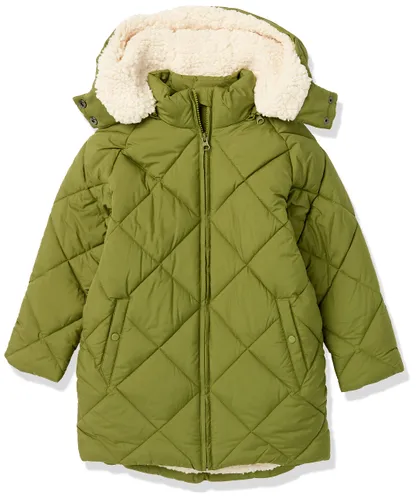 Amazon Essentials Girls' Long Quilted Cocoon Puffer Coat