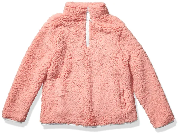 Amazon Essentials Girls' Sherpa Fleece Quarter-Zip Jacket