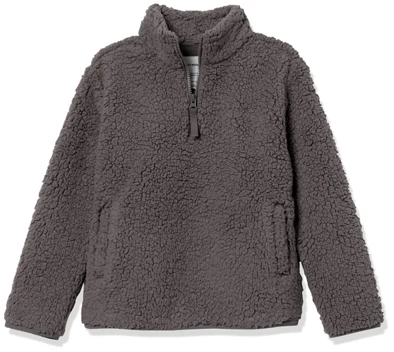 Amazon Essentials Girls' Sherpa Fleece Quarter-Zip Jacket