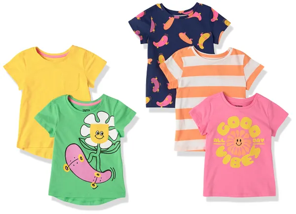 Amazon Essentials Girls' Short-Sleeved T-Shirt Tops