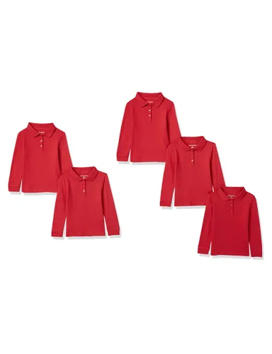 Amazon Essentials Girls' Uniform Long-Sleeve Interlock Polo