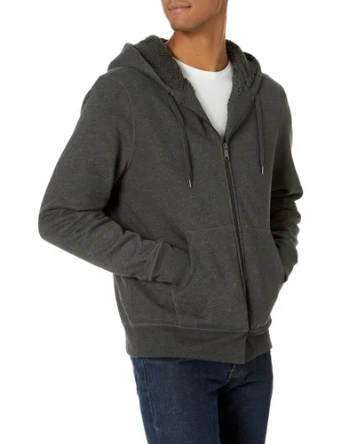 Amazon Essentials Men's Sherpa-Lined Full-Zip Hooded Fleece