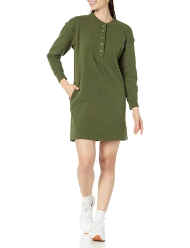 Amazon Essentials Women's Knit Henley Sweatshirt Dress
