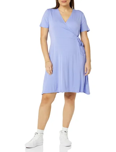 Amazon Essentials Women's Short-Sleeved Faux-Wrap Dress