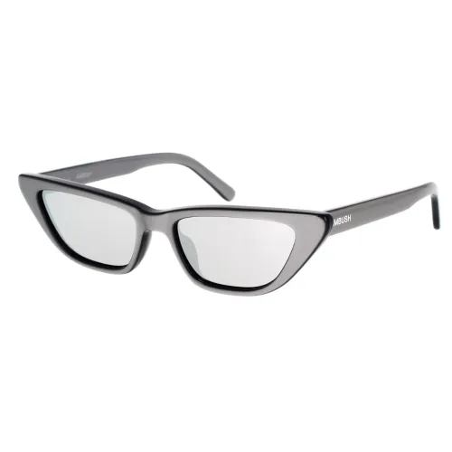 Ambush , Bold Silver Cat-Eye Sunglasses ,Gray female, Sizes: