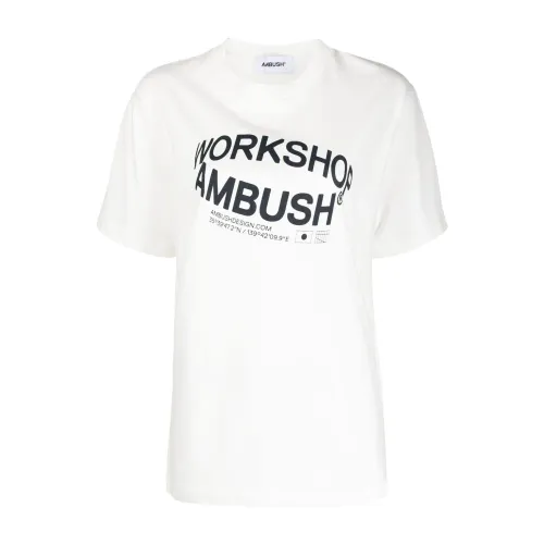 Ambush , White cotton t-shirt ,White female, Sizes: