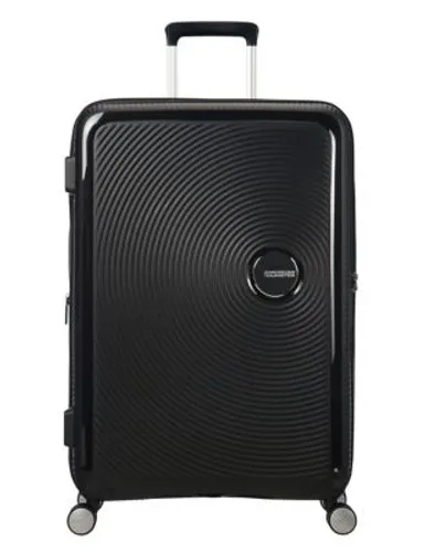 American Tourister Soundbox 4 Wheel Hard Shell Large Suitcase - Black, Black,Yellow