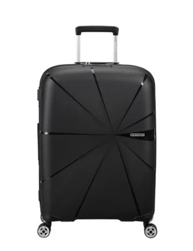American Tourister Starvibe 4 Wheel Hard Shell Medium Suitcase - Black, Black
