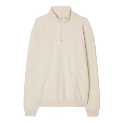 American Vintage , Ecru Long Sleeve Zip Sweatshirt ,Beige male, Sizes: