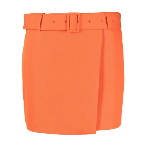 Ami Paris , Belted Mini Skirt ,Orange female, Sizes: