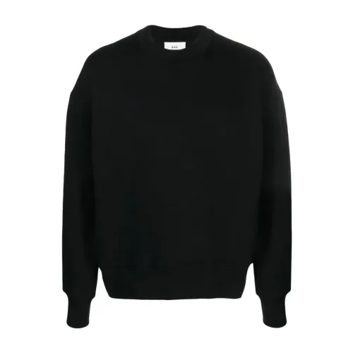 Ami Paris , Black Logo-Patch Sweater ,Black male, Sizes: