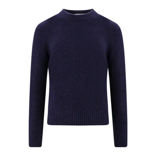 Ami Paris , Blue Aw23 Knitwear - Cotton Sweater ,Blue male, Sizes: