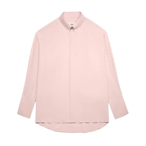 Ami Paris , Powder Pink Oversize Shirt ,Pink male, Sizes: