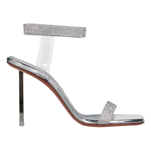 Amina Muaddi , Women Shoes Sandals Silver Ss23 ,Gray female, Sizes: