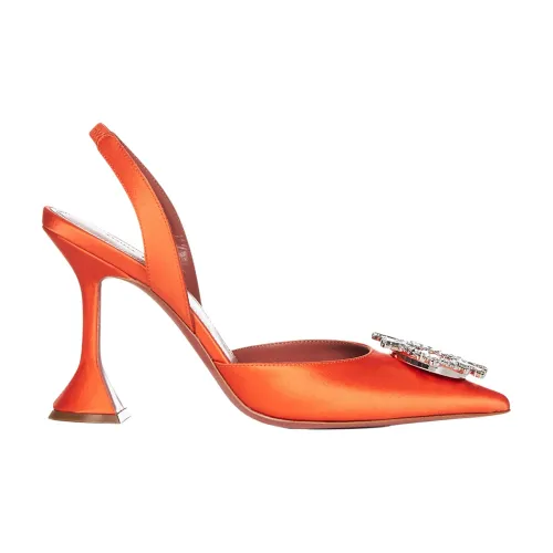 Amina Muaddi , Women`s Shoes Pumps Orange Aw23 ,Orange female, Sizes: