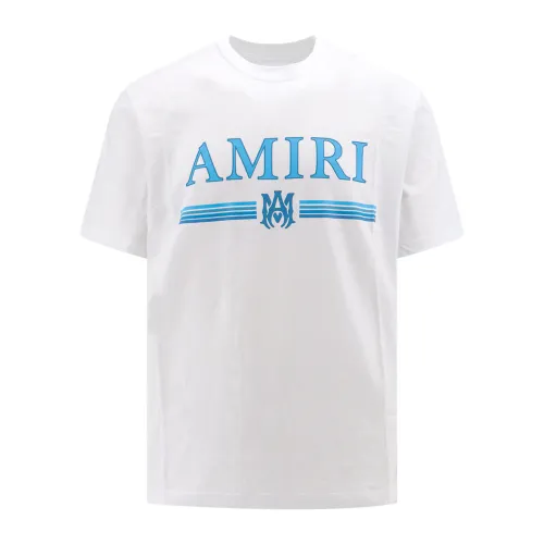 Amiri , Contrasting Logo Print Cotton T-Shirt ,White male, Sizes: