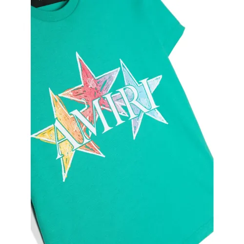 Amiri , Green Star Print T-shirt ,Green male, Sizes: