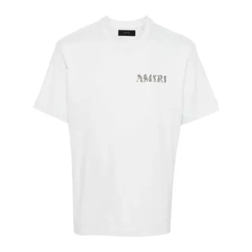 Amiri , Lightweight Knit T-Shirt for Men ,White male, Sizes: