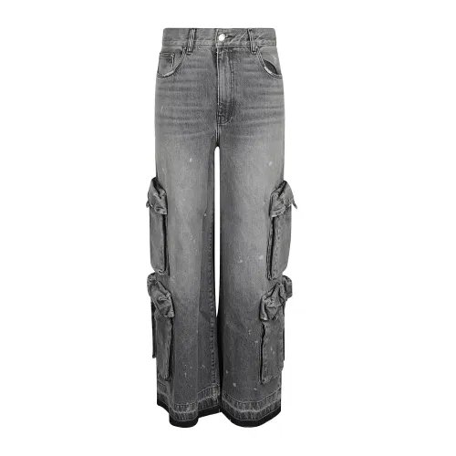 Amiri , Stone Grey Italian Rigid Womens Jeans ,Gray female, Sizes: