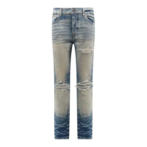 Amiri , Stretch Cotton Jeans with Ripped Effect ,Blue male, Sizes: