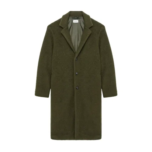 Amish , Solid Color Single-Breasted Coat ,Green male, Sizes:
