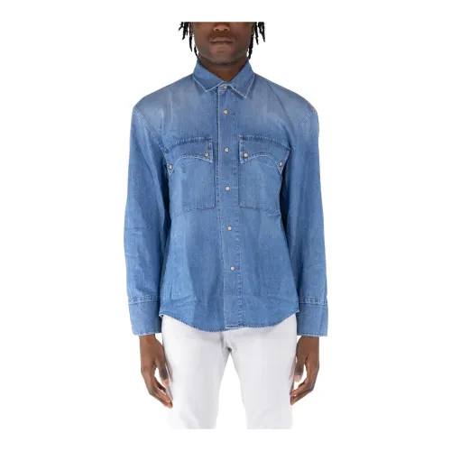 Amish , Western Shirt ,Blue male, Sizes: