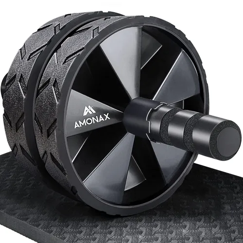 Amonax Convertible Ab Wheel Roller with Large Knee Mat for