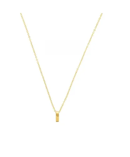 Amor Chain With Pendant Unisex Necklace by, Letter I, Stainless Steel Yellow Gold Plated - One Size