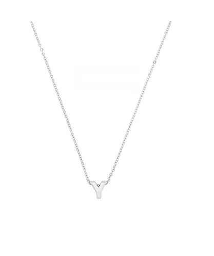 Amor Chain With Pendant Unisex Necklace by, Letter Y, Stainless Steel Yellow Gold Plated - Silver (archived) - One Size - One Size