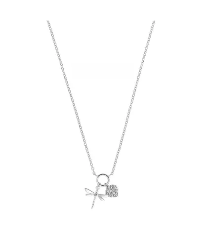 Amor Womens chain with pendant for ladies, 925 Sterling silver, zirconia synth.