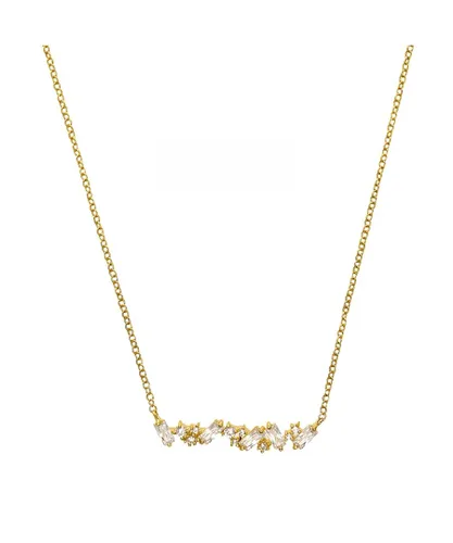 Amor Womens Chain with pendant for ladies, sterling silver 925 gold plated, zirconia (synth.) Silver (archived) - One Size