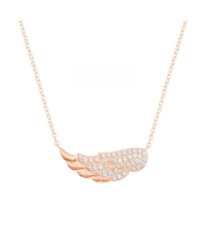 Amor Womens Chain with pendant for ladies, sterling silver 925, zirconia (synth.) wings - Rose Gold Silver (archived) - One Size