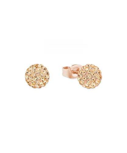 Amor Womens ear studs for ladies, 925 Sterling silver, crystal glass - Rose Gold Silver (archived) - One Size