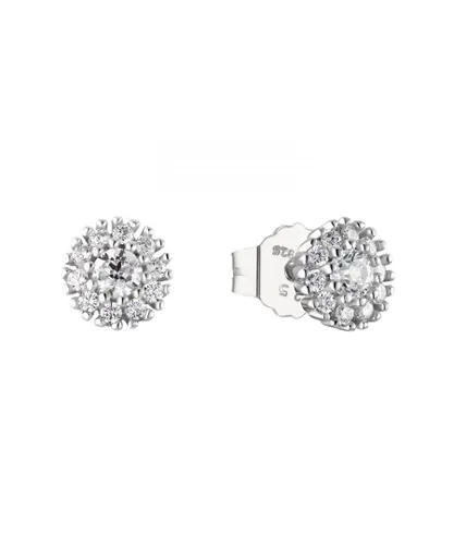Amor Womens ear studs for ladies, 925 Sterling silver, zirconia synth., glass Silver (archived) - One Size