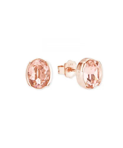 Amor Womens Earrings for ladies, sterling silver 925, crystal - Rose Gold Silver (archived) - One Size