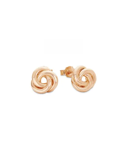 Amor Womens Earrings for ladies, sterling silver 925, knot - Rose Gold Silver (archived) - One Size