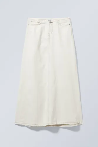 Anaheim Long Demin Skirt - White