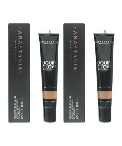 Anastasia Beverly Hills Womens Liquid Glow Face Highlighter 20ml - Bronzed x 2 - NA - One Size