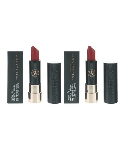 Anastasia Beverly Hills Womens Matte Lipstick 3.5g - Ruby x 2 - One Size