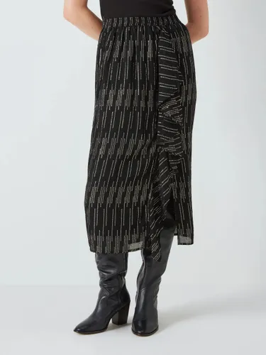 AND/OR Amy Metallic Stripe Skirt, Black - Black - Female