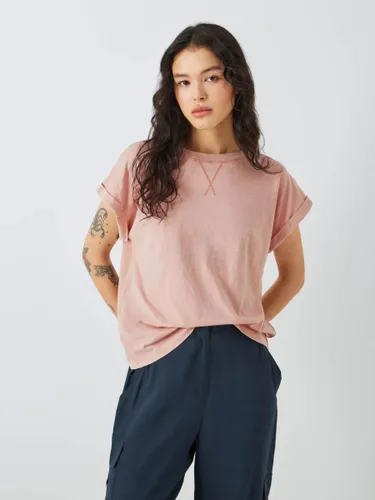 AND/OR Garment Dyed Stitch Tank T-Shirt - Pink - Female