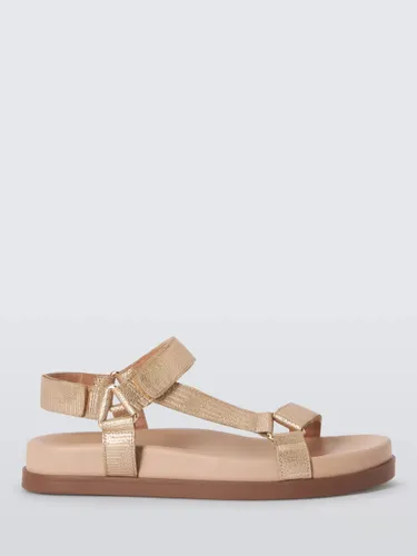 AND/OR Leap Leather Footbed Sandals - Gold - Female