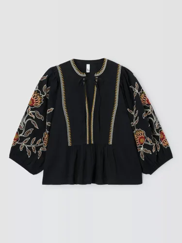 AND/OR Liberty Embroidered Blouse, Black - Black - Female