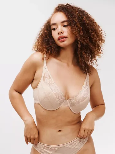 AND/OR Wren Lace Full Support Underwired Plunge Bra, E-G Cup Sizes - Natural - Female