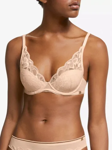 AND/OR Wren Lace Underwired Plunge Bra, B-F Cup Sizes - Almond - Female