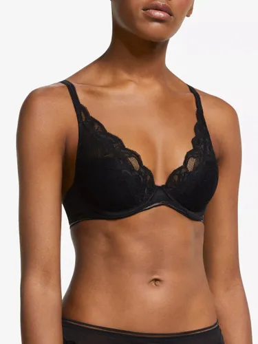 AND/OR Wren Lace Underwired Plunge Bra, B-F Cup Sizes - Black - Female