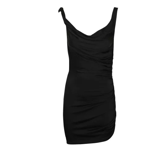 Andamane , Detailed Shoulder Mini Dress ,Black female, Sizes: