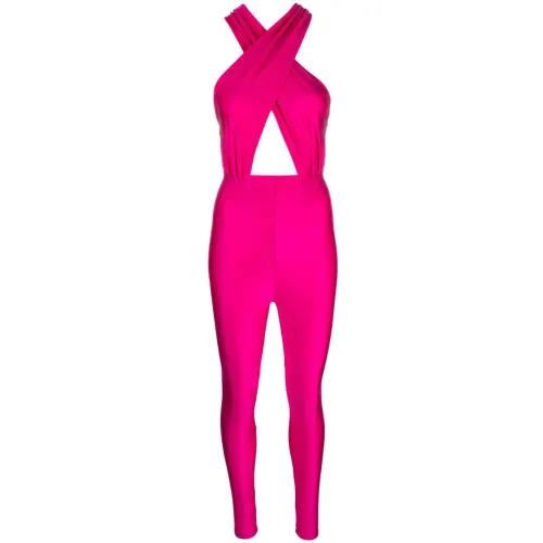 Andamane , Fuchsia Open-Back Jumpsuit ,Pink female, Sizes: