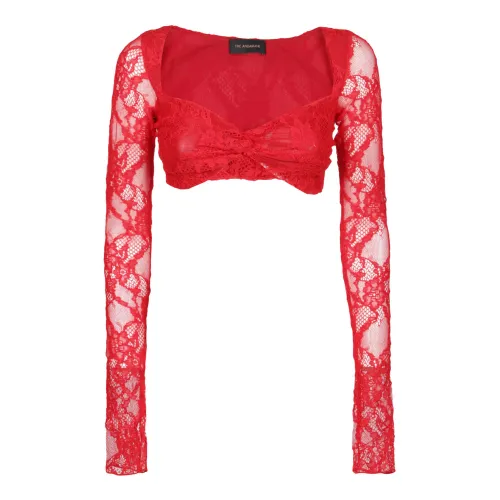 Andamane , Kylie Long Sleeves TIE Front TOP ,Red female, Sizes: